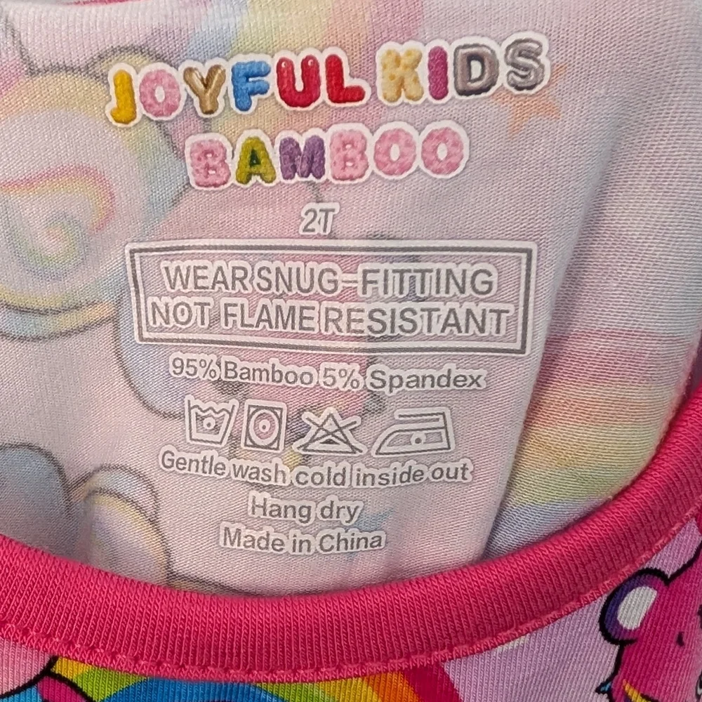 Joyful Kids Bamboo Two Piece Care Bear Pajamas Size 2T